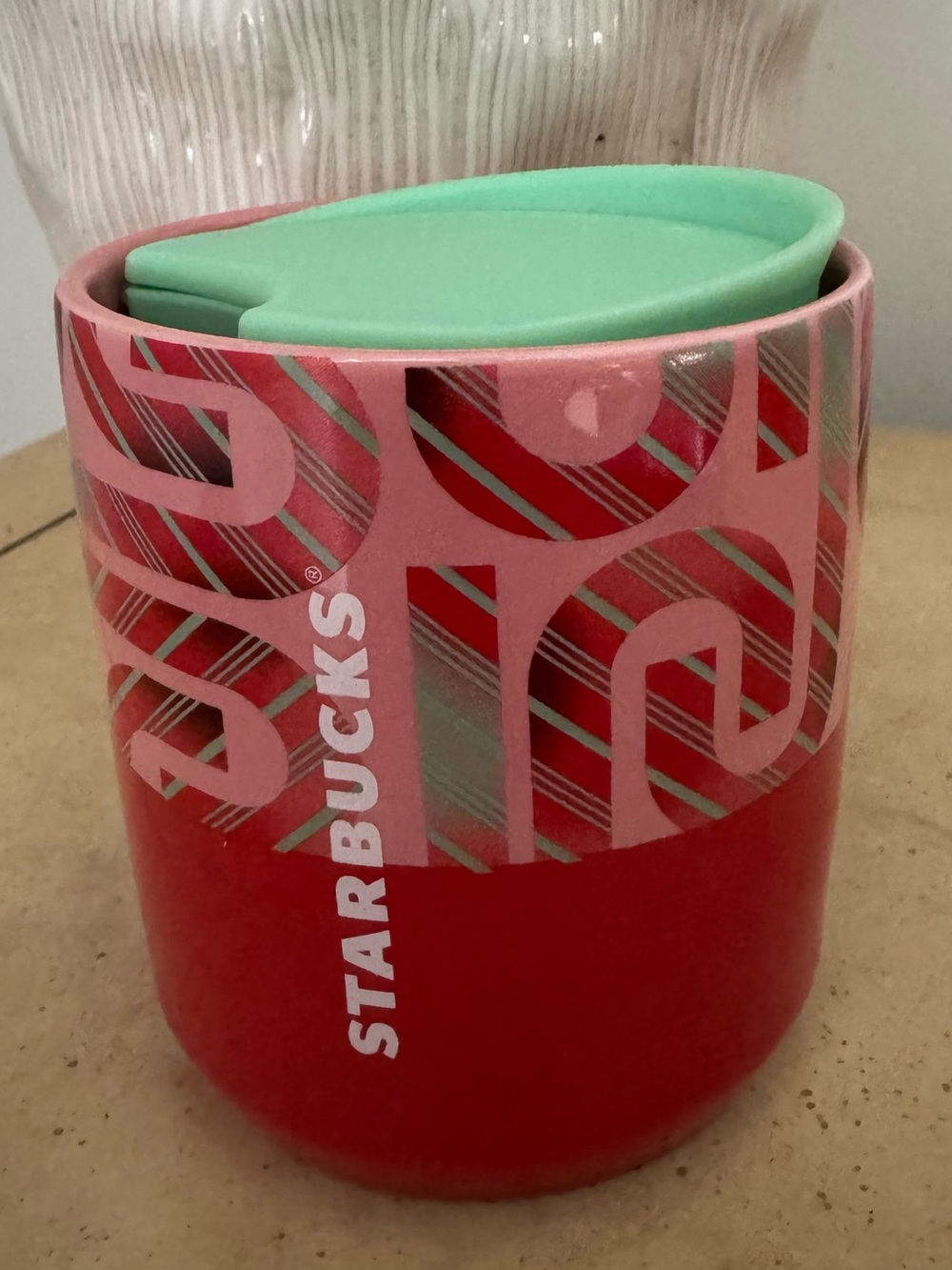 Starbucks 2020 Holiday Candy Cane 8oz Travel Mug w/Splash Guard Lid